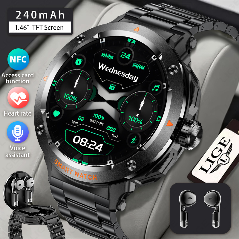 Smartwatch Headset - Montre connectée LIGE pour homme et