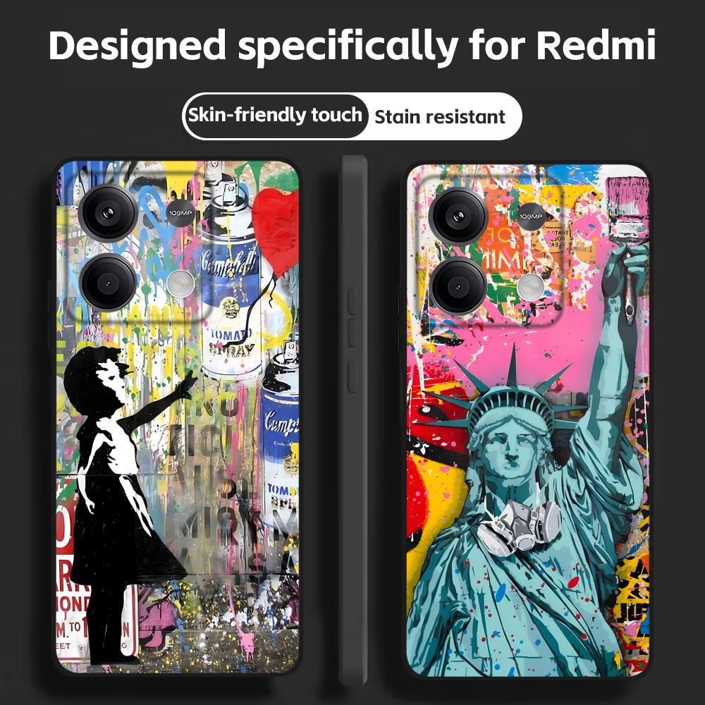 Xiaomi Redmi Note 13 - Banksy Graffiti Art coque de téléphone