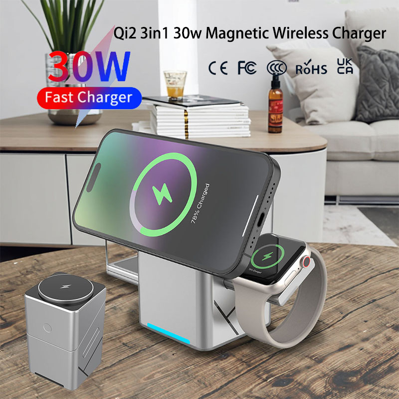 Watch Charger Cable - Chargeur sans fil magnétique rotatif multifonction