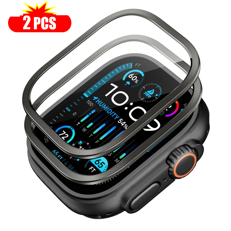 Watch Case Bumper - 2 pièces verre trempé pour Apple