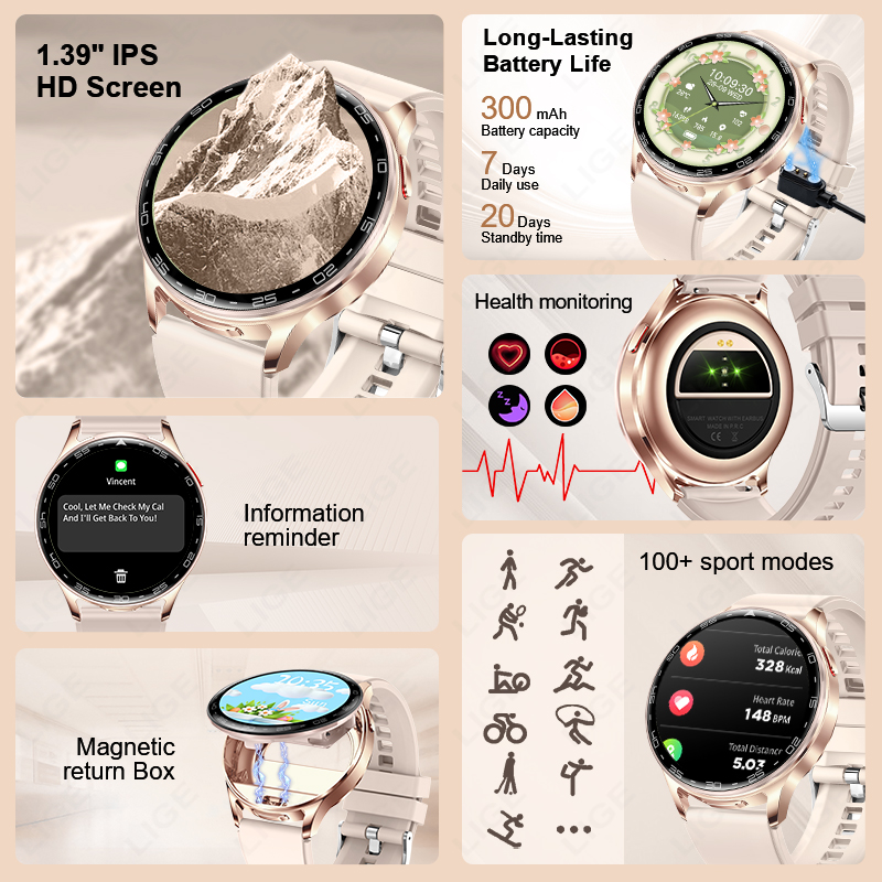 LIGE 2 en 1 TWS casque montre  - Smartwatch Headset avis et prix